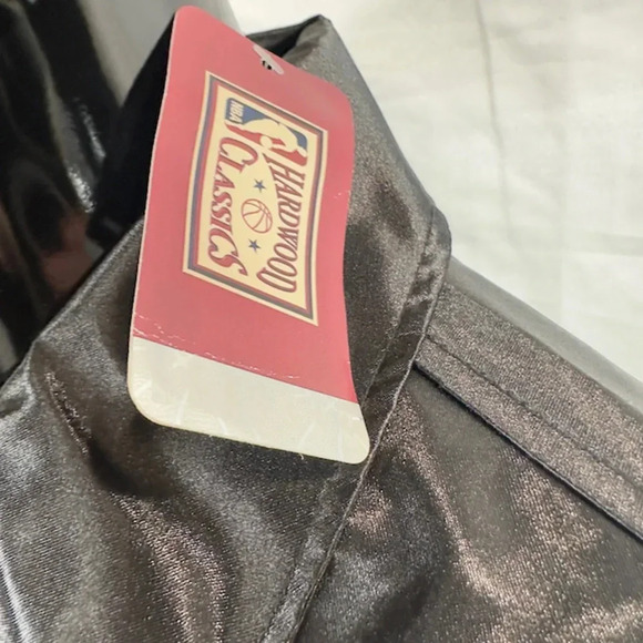 Mitchell & Ness Portland Blazers Doodle Coaches Jacket Snap Satin Black Size L - Picture 7 of 9